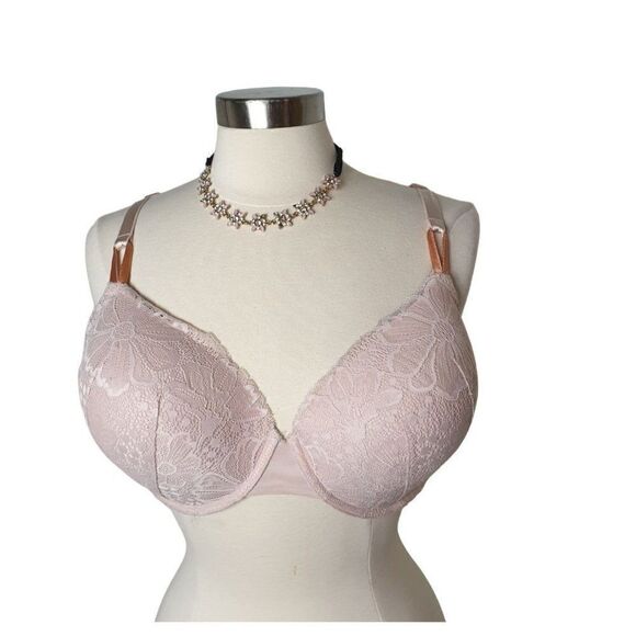 Victoria's Secret 38DDD Bra Pink Lace Demi Lightly Padded Convertible 38DDD - Picture 6 of 7